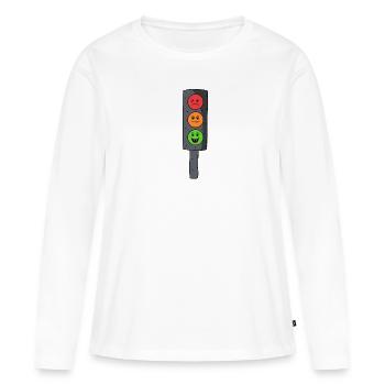 Ampel - Frauen Premium Bio Langarmshirt - Weiß - Vorne - Julia (174cm)