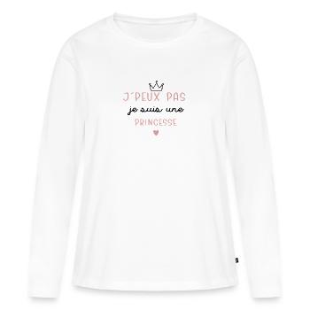 Je suis une princesse cadeau fille ado femme maman - T-shirt manches longues Premium bio Femme - blanc - Devant - Julia (174cm)