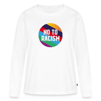No to Racism - Frauen Premium Bio Langarmshirt - Weiß - Vorne - Julia (174cm)