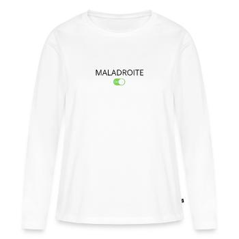 Maladroite mode - T-shirt manches longues Premium bio Femme - blanc - Devant - Julia (174cm)