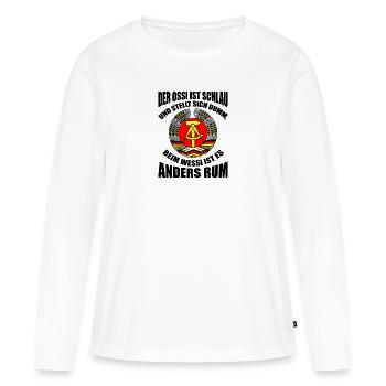 Ossi Ostdeutschland Geschenk DDR - Frauen Premium Bio Langarmshirt - Weiß - Vorne - Julia (174cm)