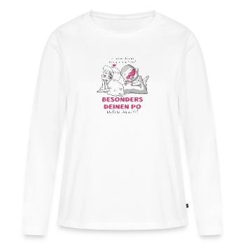Ich liebe deinen Po - Frauen Premium Bio Langarmshirt - Weiß - Vorne - Julia (174cm)