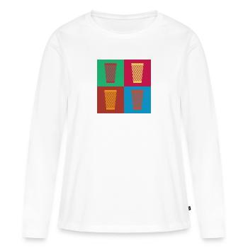 Hesse Hesse cadeau Babbel Cidre Appelwoi - T-shirt manches longues Premium bio Femme - blanc - Devant - Julia (174cm)
