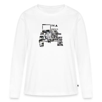 B Je suis un amoureux jeep jeep fille - T-shirt manches longues Premium bio Femme - blanc - Devant - Julia (174cm)