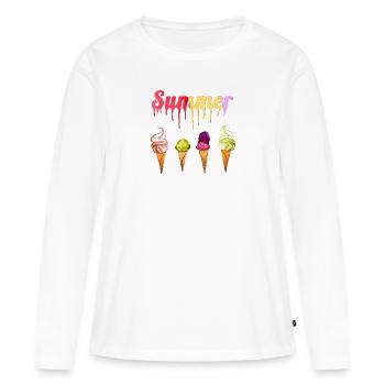 Watercolor Skiair ITALIAN ICE that melts - Women's Premium Organic Long Sleeve Shirt - white - Front - Julia (174cm)
