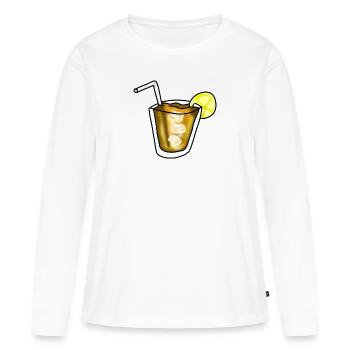 Thé froid - T-shirt manches longues Premium bio Femme - blanc - Devant - Julia (174cm)