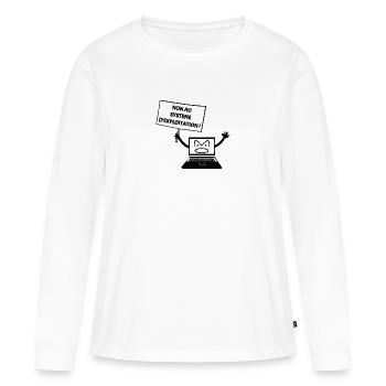 NON AU SYSTEME D'EXPLOITATION ! (informatique) - T-shirt manches longues Premium bio Femme - blanc - Devant - Julia (174cm)