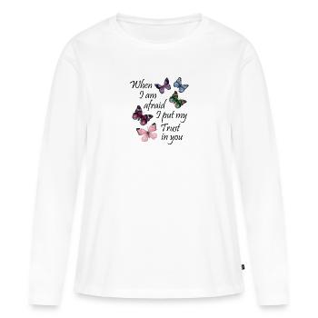 When I am afraid I put my Trust in you Cadeau - T-shirt manches longues Premium bio Femme - blanc - Devant - Julia (174cm)