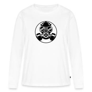 Masque à gaz 01 - T-shirt manches longues Premium bio Femme - blanc - Devant - Julia (174cm)