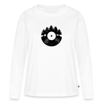 Schallplatte Wald Musikliebhaber Retro Geschenk - Frauen Premium Bio Langarmshirt - Weiß - Vorne - Julia (174cm)