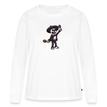 Mariachi Skeleton - Women's Premium Organic Long Sleeve Shirt - white - Front - Julia (174cm)