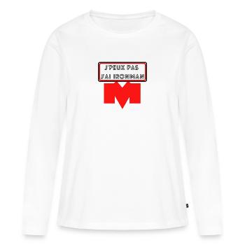 je peux pas j'ai - T-shirt manches longues Premium bio Femme - blanc - Devant - Julia (174cm)