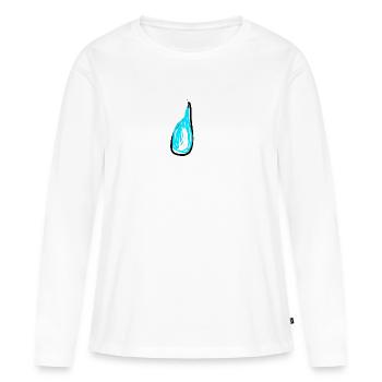 Larme triste - T-shirt manches longues Premium bio Femme - blanc - Devant - Julia (174cm)