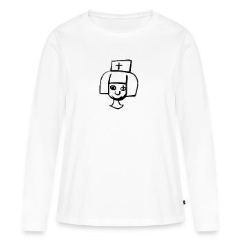 infirmière infirmière - T-shirt manches longues Premium bio Femme - blanc - Devant - Julia (174cm)