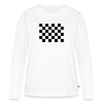 Racing Chequered Flag Racing Flag Motorsport Cars - T-shirt manches longues Premium bio Femme - blanc - Devant - Julia (174cm)