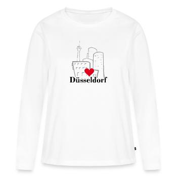Düsseldorf, Ville, Kö, Allemagne - T-shirt manches longues Premium bio Femme - blanc - Devant - Julia (174cm)