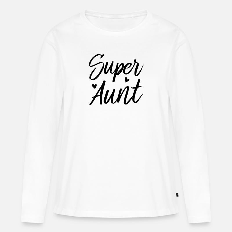 Super Aunt - Frauen Premium Bio Langarmshirt - Weiß