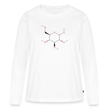 GlukoseMolekül - Farbige Strukturformel - Frauen Premium Bio Langarmshirt - Weiß - Vorne - Julia (174cm)