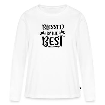 Béni par les meilleurs - T-shirt manches longues Premium bio Femme - blanc - Devant - Julia (174cm)