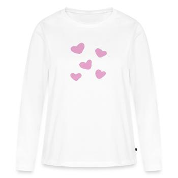hearts heart - Women's Premium Organic Long Sleeve Shirt - white - Front - Julia (174cm)