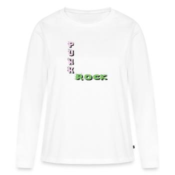 Punk punk rock - T-shirt manches longues Premium bio Femme - blanc - Devant - Julia (174cm)
