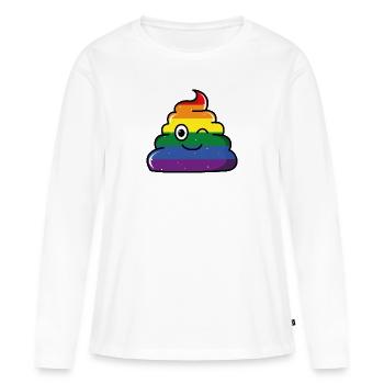 LGBT poop - Women's Premium Organic Long Sleeve Shirt - white - Front - Julia (174cm)