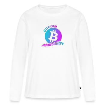 Bitcoin Millionnaire - T-shirt manches longues Premium bio Femme - blanc - Devant - Julia (174cm)