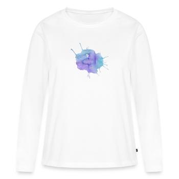 Éclaboussures de couleur - T-shirt manches longues Premium bio Femme - blanc - Devant - Julia (174cm)