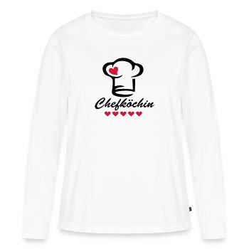 Chef Köchin, Koch Mütze, Fünf Herzen, Küche, Oma - Frauen Premium Bio Langarmshirt - Weiß - Vorne - Julia (174cm)