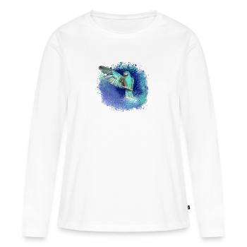 sittich ara,,bird,graffiti,mint,blue,brush,spray - Women's Premium Organic Long Sleeve Shirt - white - Front - Julia (174cm)