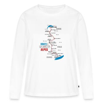 The route of the Route des Grandes Alpes (w) - Women's Premium Organic Long Sleeve Shirt - white - Front - Julia (174cm)