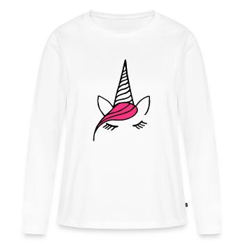 Licorne Licorne - T-shirt manches longues Premium bio Femme - blanc - Devant - Julia (174cm)