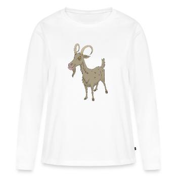 chèvre de chèvre - T-shirt manches longues Premium bio Femme - blanc - Devant - Julia (174cm)