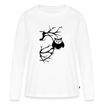 Chouette - T-shirt manches longues Premium bio Femme - blanc - Devant - Julia (174cm)