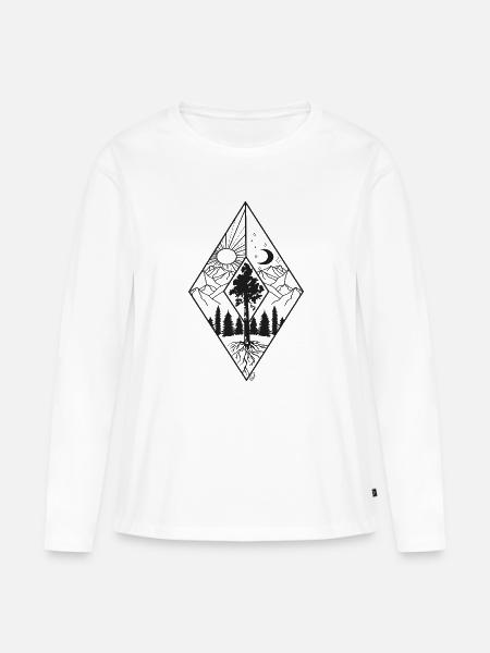 Diamond Day Night Berge - Frauen Premium Bio Langarmshirt - Weiß