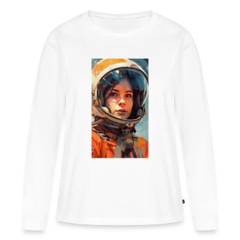 Space Girl - Frauen Premium Bio Langarmshirt - Weiß - Vorne - Julia (174cm)