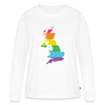 LGBTQ Großbritannien - Frauen Premium Bio Langarmshirt - Weiß - Vorne - Julia (174cm)