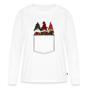 Brownie - T-shirt manches longues Premium bio Femme - blanc - Devant - Julia (174cm)