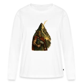 Nordischer Heldenhammer Thor - Frauen Premium Bio Langarmshirt - Weiß - Vorne - Julia (174cm)