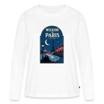 Week-end à Paris pour deux escapades romantiques à Paris - T-shirt manches longues Premium bio Femme - blanc - Devant - Julia (174cm)