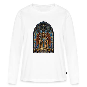 Saint Gabriel Archange - T-shirt manches longues Premium bio Femme - blanc - Devant - Julia (174cm)