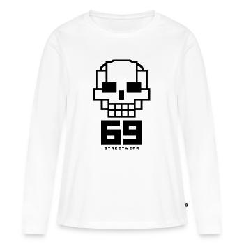 Skull69 - T-shirt manches longues Premium bio Femme - blanc - Devant - Julia (174cm)
