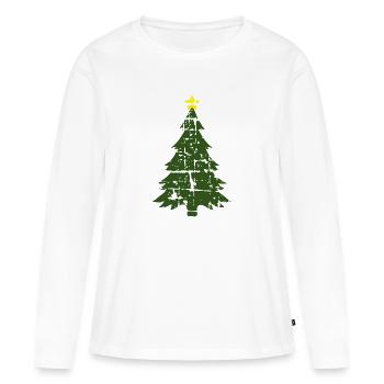 Weihnachtsbaum - Frauen Premium Bio Langarmshirt - Weiß - Vorne - Julia (174cm)