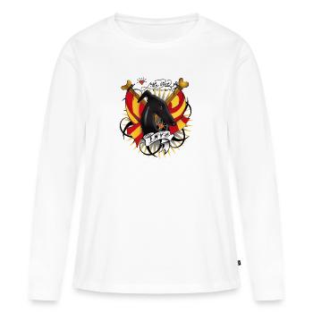 galgo_schwarz - Women's Premium Organic Long Sleeve Shirt - white - Front - Julia (174cm)