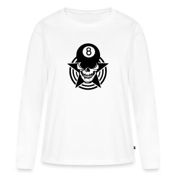 Schädel Billardkugel Schädel 8 - Frauen Premium Bio Langarmshirt - Weiß - Vorne - Julia (174cm)