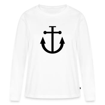 anker - Frauen Premium Bio Langarmshirt - Weiß - Vorne - Julia (174cm)