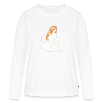 Nackte Frau - Frauen Premium Bio Langarmshirt - Weiß - Vorne - Julia (174cm)