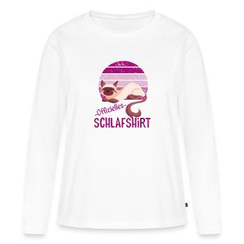 Offizielles Schlafshirt Perserkatze Katze Nachthem - Frauen Premium Bio Langarmshirt - Weiß - Vorne - Julia (174cm)