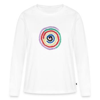 spirale - T-shirt manches longues Premium bio Femme - blanc - Devant - Julia (174cm)