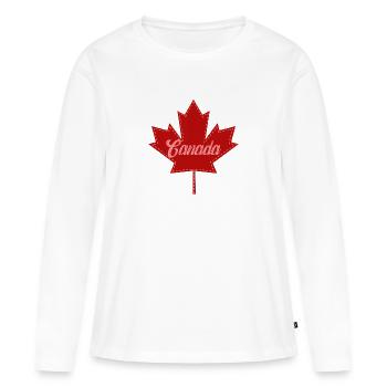 Canada - T-shirt manches longues Premium bio Femme - blanc - Devant - Julia (174cm)